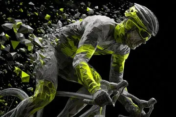 Fractured geo-particle cyclist blast