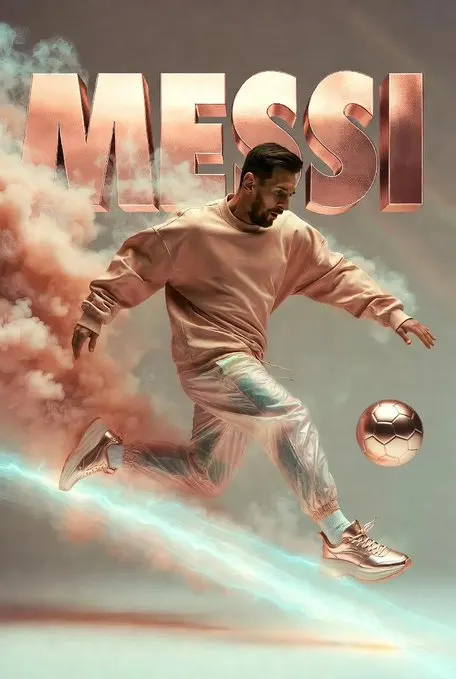 Mid-air football kick cinematic poster prompt