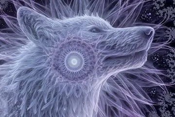 Quantum fractal spirit wolf prompt