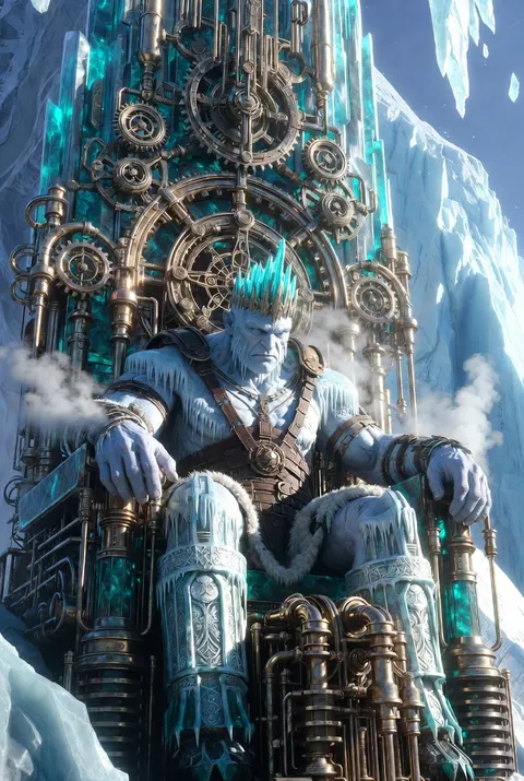 Icebound steampunk throne prompt