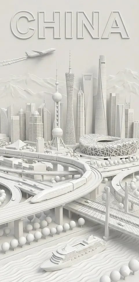 City bas-relief poster prompt