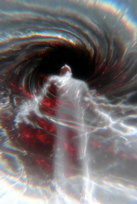 Gravitational singularity warp humanoid prompt