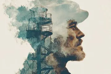 水手灯塔双曝幽影提示词