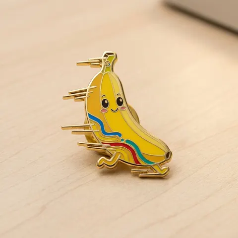 Gold enamel pin product prompt