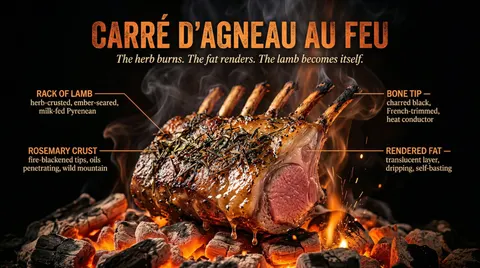 Ember-lit rack of lamb prompt