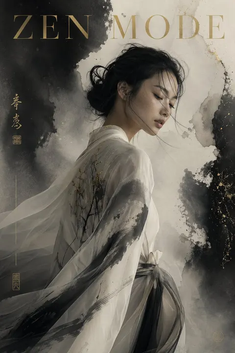 Zen fashion portrait prompt
