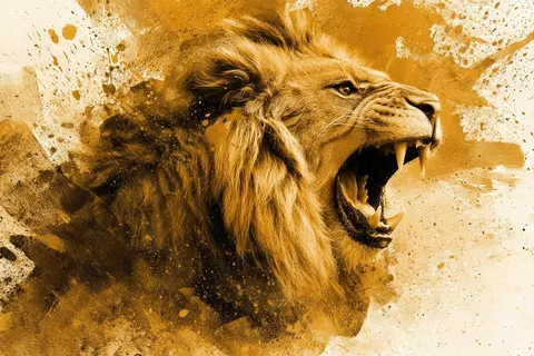Ink splash lion prompt