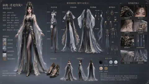 Xianxia character costume design prompt
