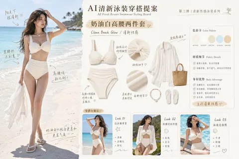 Fresh resort swimwear styling prompt