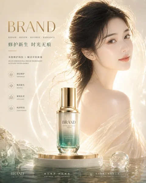 Luxury skincare ad prompt