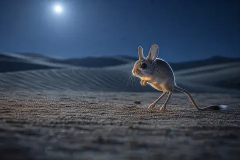 Desert Jerboa Moonlit Wildlife Photography Prompt