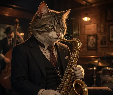 Jazz Bar Cat Character Prompt