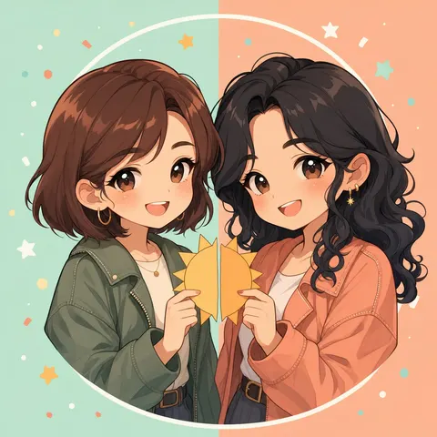 Original Chibi Best Friends Avatar Prompt