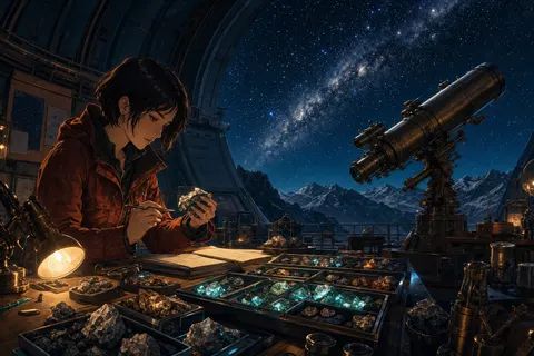 Night Shift Meteor Researcher Anime Illustration Prompt