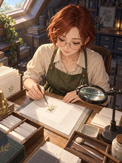 Original Stamp Conservator Anime Workshop Illustration Prompt