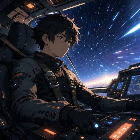 Star Trail Pilot Anime Prompt
