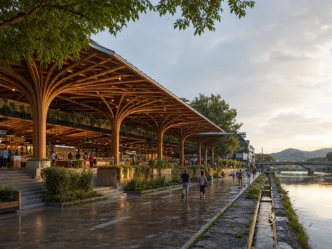 Riverside Timber Market Hall Architecture Prompt