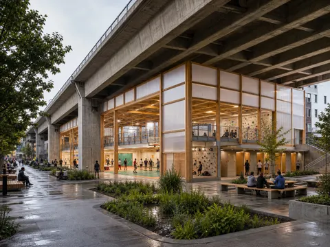 Under Viaduct Community Sports Hall Architecture Prompt