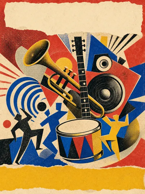 Retro Halftone Music Festival Poster Prompt