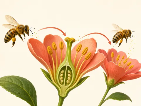 Bee Pollination Flower Cutaway Education Prompt