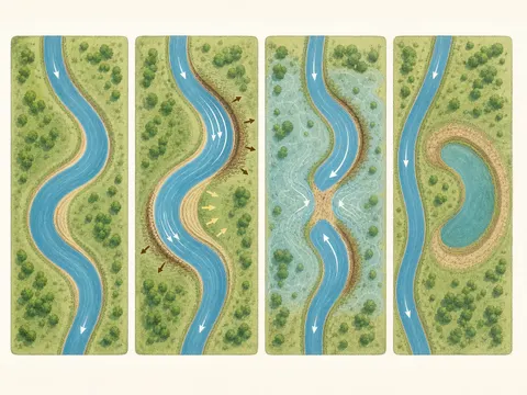 River Meander and Oxbow Lake Formation Education Prompt