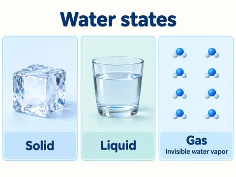 Three States of Water Classroom Educational Diagram Prompt