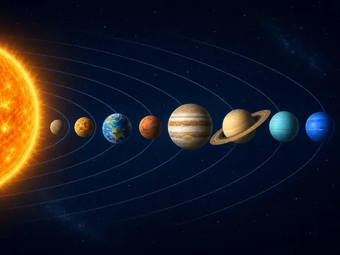 Eight Planet Solar System Educational Illustration Prompt