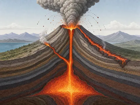 Volcano Eruption Cutaway Education Prompt