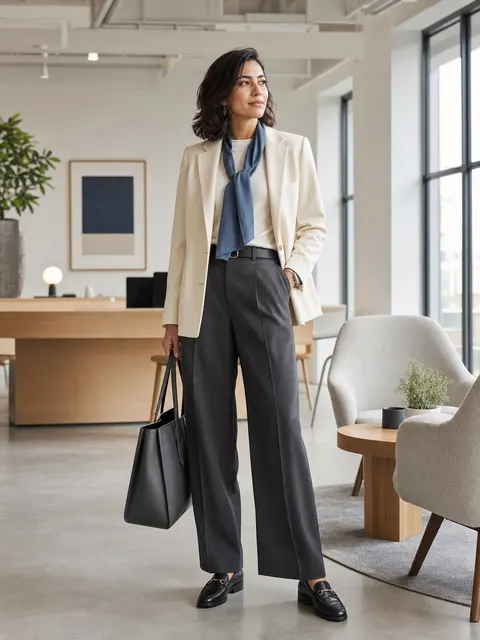 Light Business Capsule Wardrobe Outfit Prompt