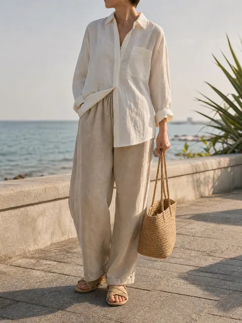 Linen resort outfit prompt
