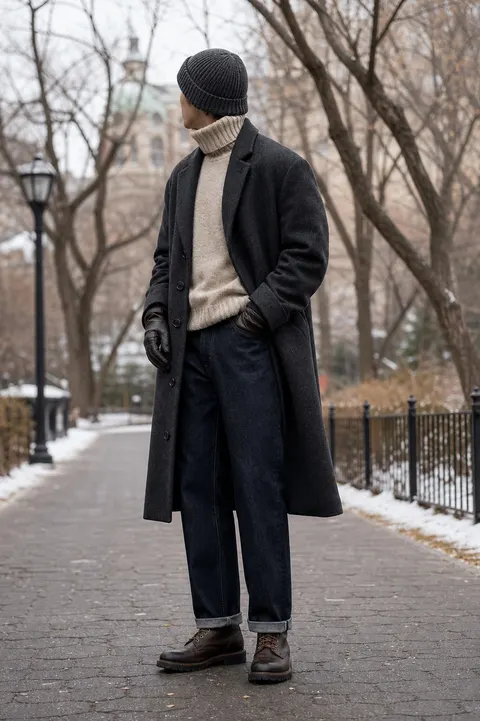 Winter layered outfit prompt