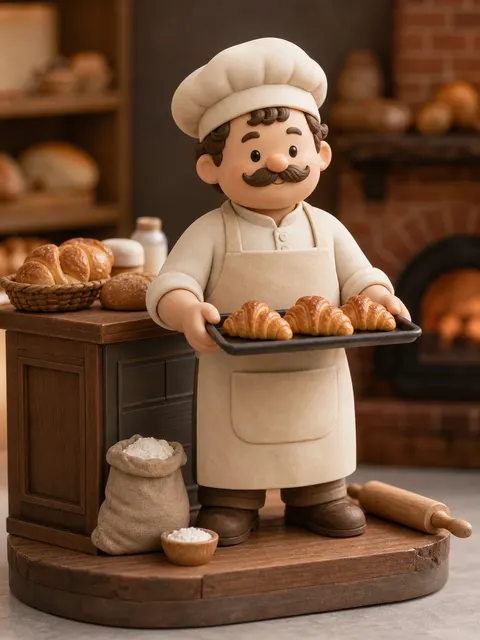 Baker counter collectible figure prompt