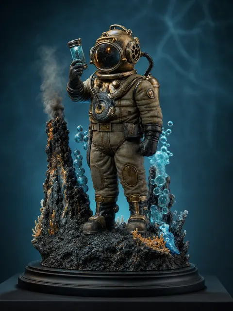 Deep Sea Diver Resin Figure Prompt