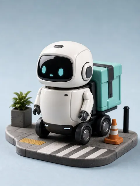 Delivery robot collectible figure prompt