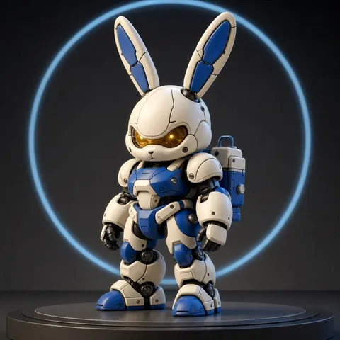 Original Mecha Rabbit Designer Toy Prompt