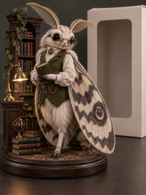 Original Moth Librarian Collectible Figure Prompt