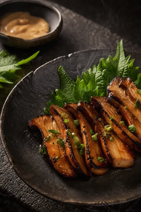 Miso Glazed King Oyster Mushroom Food Prompt