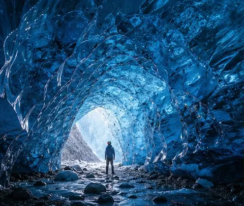 Glacier Blue Cave Nature Prompt