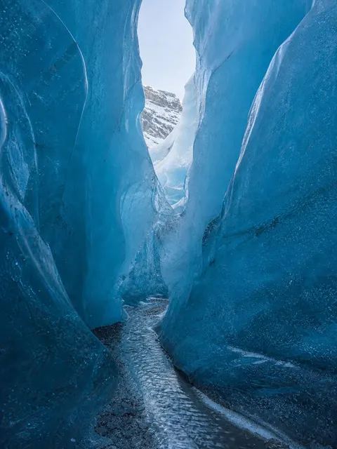 Blue Glacier Ice Cave Nature Photography Prompt