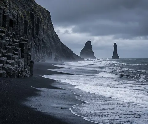 Volcanic Black Sand Coast Prompt