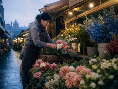 Dawn Flower Market Documentary Photo Shoot Prompt
