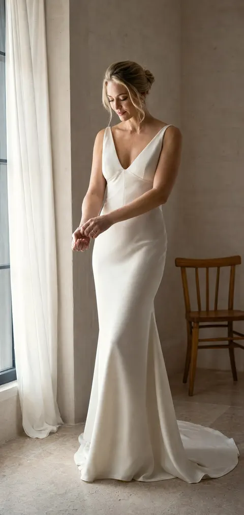 Minimal Window Light Bridal Photo Shoot Prompt