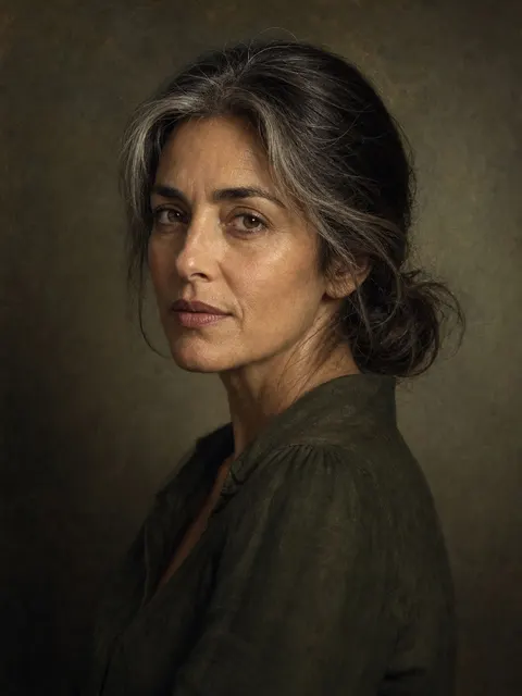 Muted oil-painting inspired portrait prompt