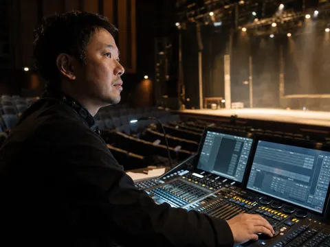 Theater Lighting Designer Environmental Portrait Prompt