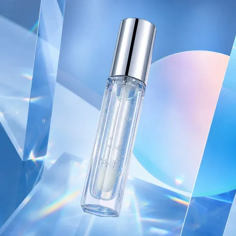 Cool Blue Holographic Lip Oil Advertising Prompt