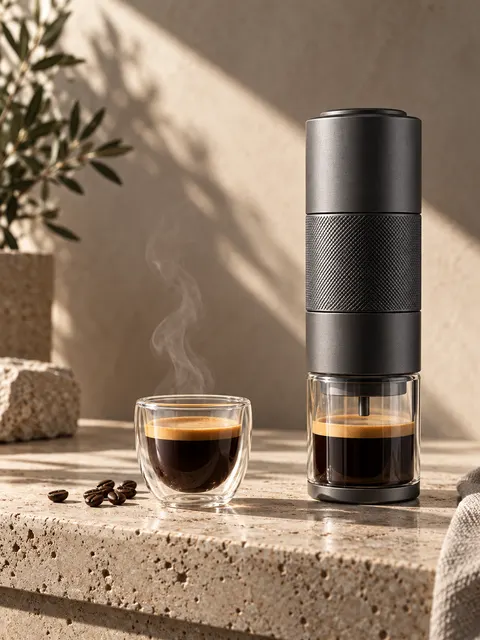 Portable Espresso Maker Product Advertising Prompt