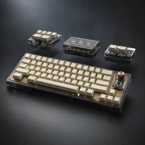 Transparent Modular Mechanical Keyboard Advertising Prompt