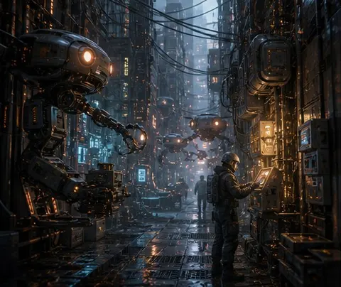 Neon Repair Alley Prompt