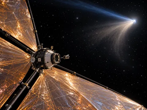 Comet Tail Solar Sail Research Vessel Sci Fi Prompt