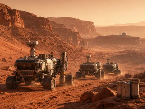 Mars geology rover convoy sci-fi prompt